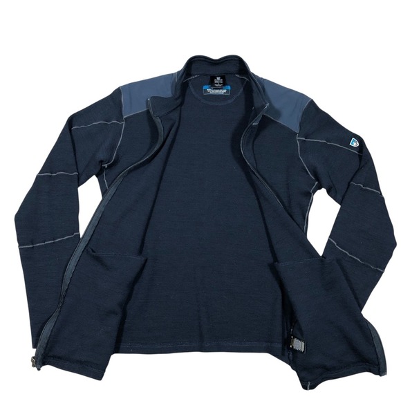 KUHL Merino Wool Sweater Mens M Racr X Full Zip Slim Jacket Mid Base Layer *Flaw - Picture 6 of 15